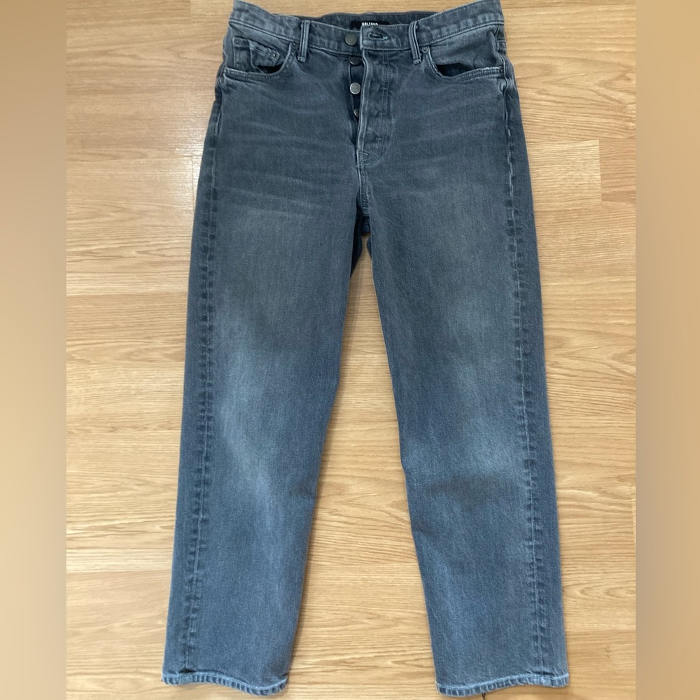 GRLFRND Jeans Helena Washed Black Distressed Straight Leg Women’s 29